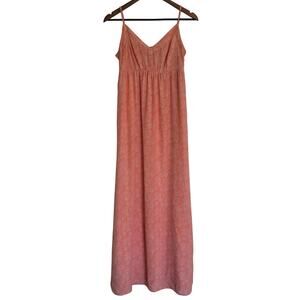 Joie Silk Coral Maxi Slip Dress V-Neck Empire Waist Size L
